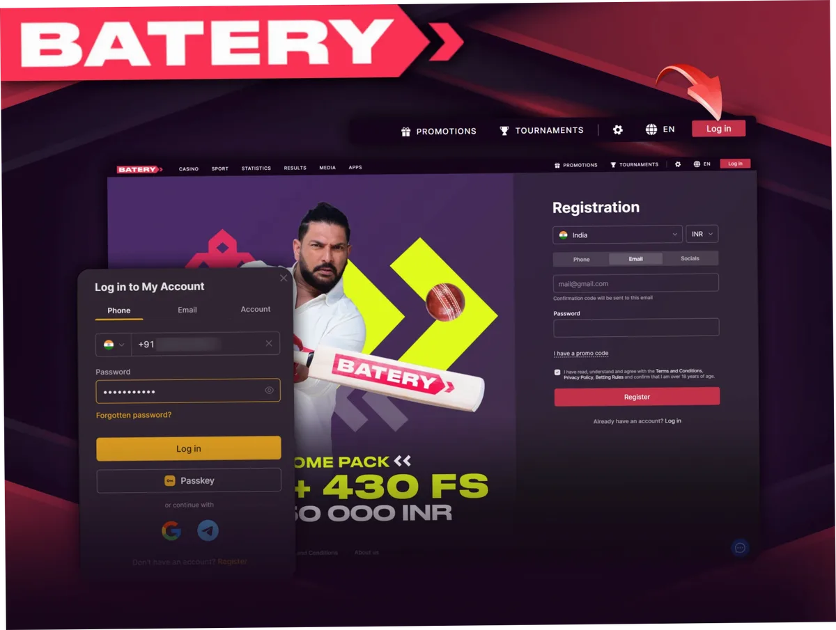 Batery Bet registration steps