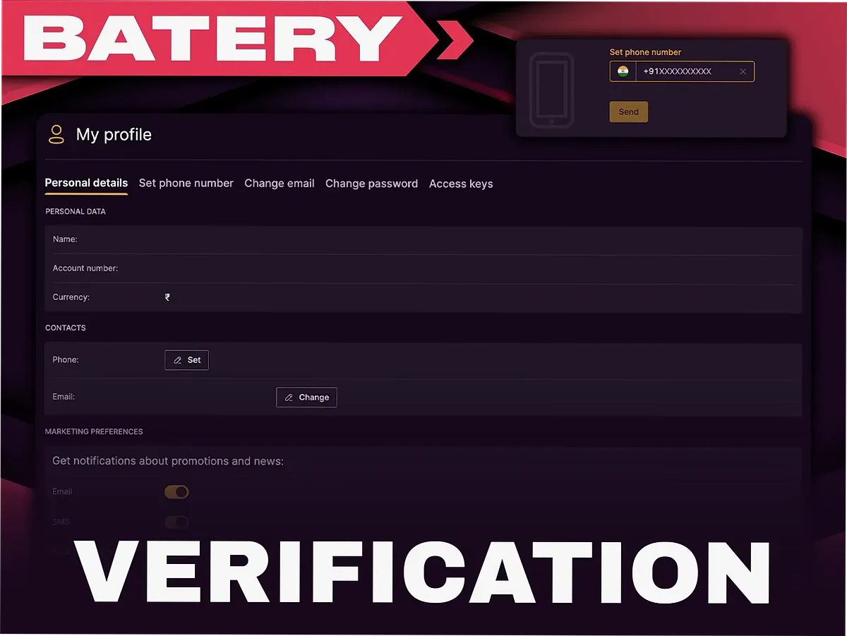 Batery Bet account verification