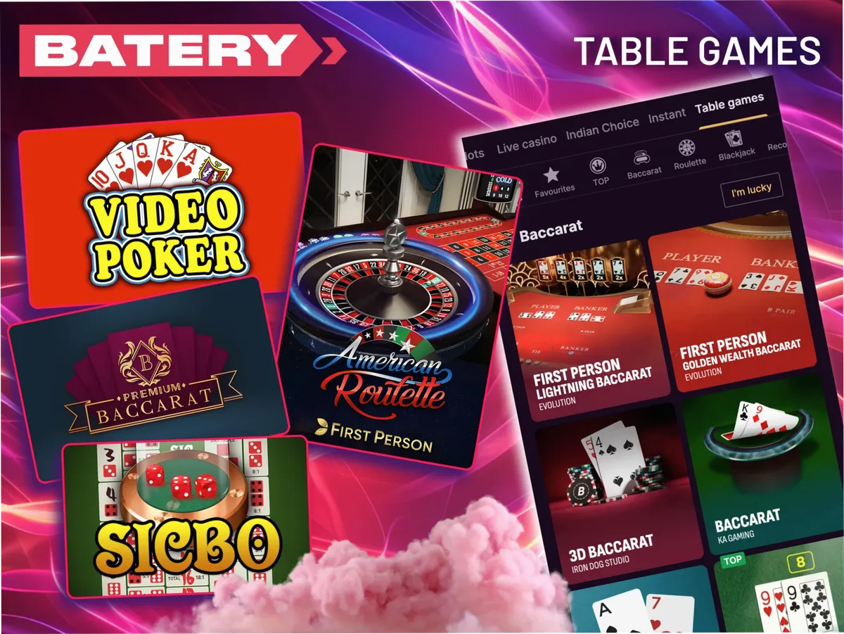 Batery Bet table games